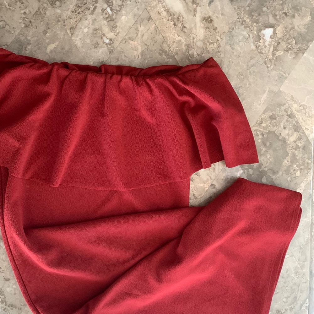 Red Orange off shoulder dress